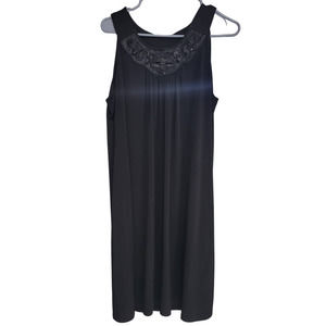 East 5th Black Sleeveless Dress with Neck Detail - Large